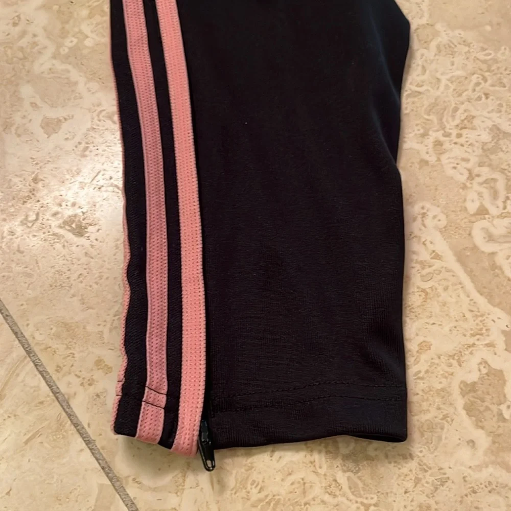 Women’s Adidas black/ pink striped Tiro pants (size M 12-14) - Picture 3 of 6